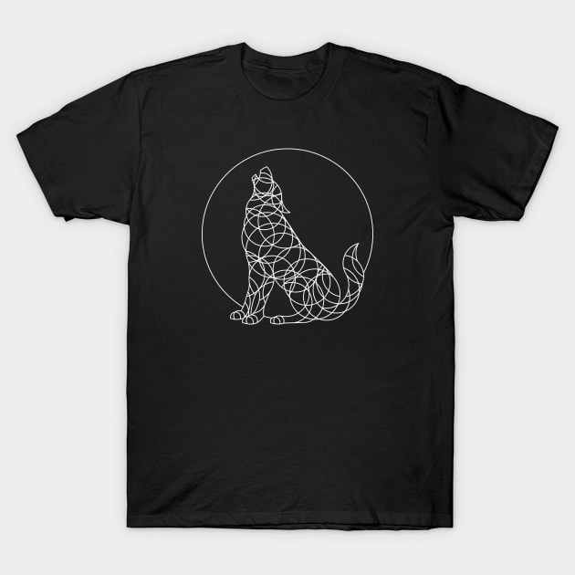 Geo Wolf T-Shirt by fuzzyleaf